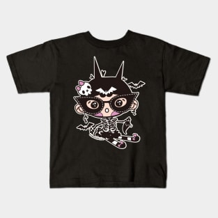 cute halloween whimsical cute girl illustration Kids T-Shirt